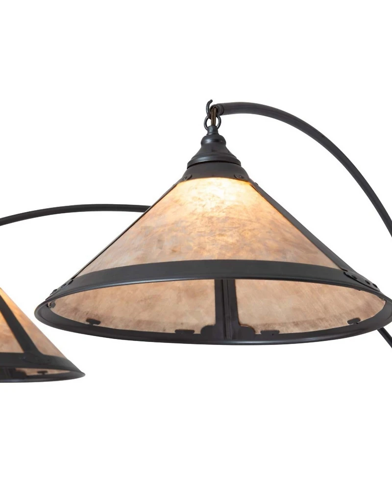 Nova of California 86" Wood Natural Mica 3 Light Arc Floor Lamp