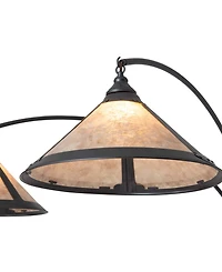 Nova of California 86" Wood Natural Mica 3 Light Arc Floor Lamp
