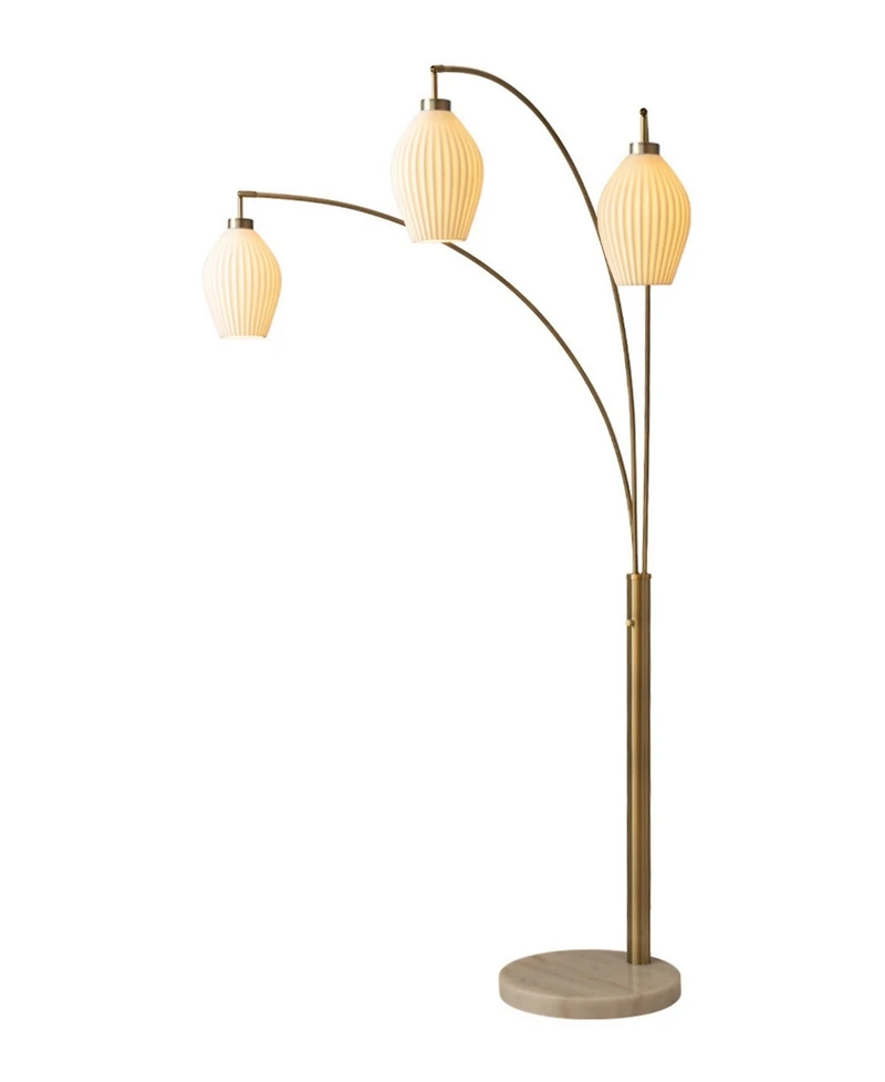 Nova of California 85" Wood Santa Clara 3 Light Arc Floor Lamp