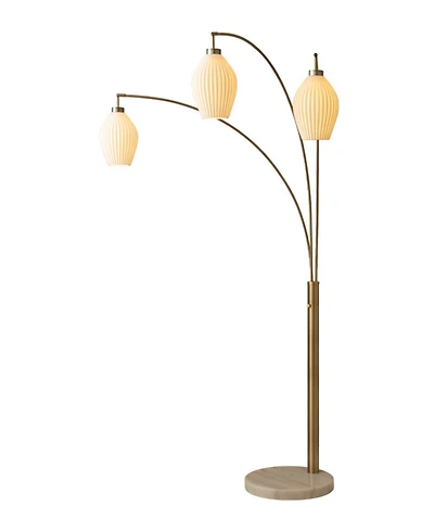 Nova of California 85" Wood Santa Clara 3 Light Arc Floor Lamp