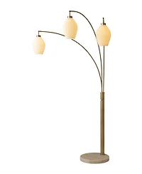Nova of California 85" Wood Santa Clara 3 Light Arc Floor Lamp
