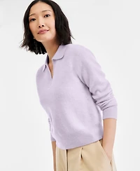 Charter Club Women's Brushed 100% Cashmere Collared Sweater, Macy's Exclusive