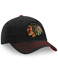 Fanatics Men's Black Chicago Blackhawks Iconic Ii Fundamental Adjustable Hat