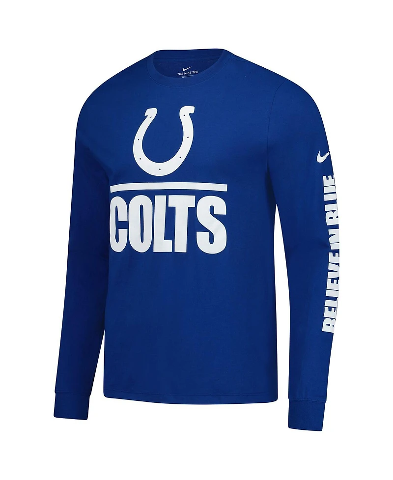 Nike Men's Royal Indianapolis Colts Split Local Long Sleeve T-Shirt