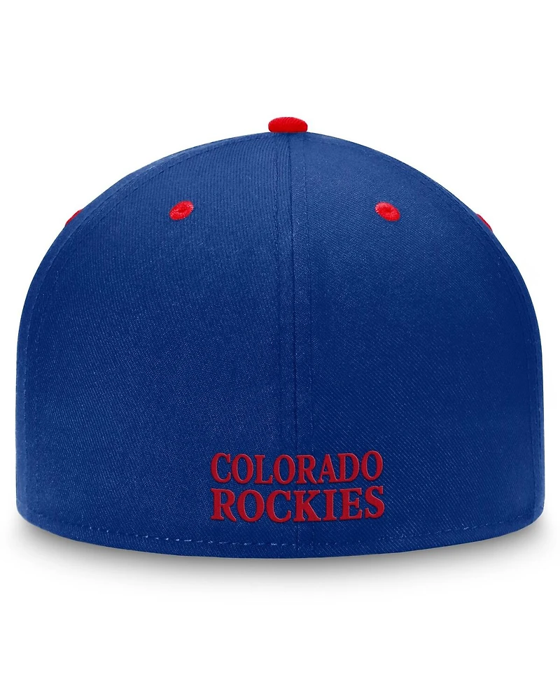 Fanatics Men's Blue/Red Co Rockies Heritage Retro Fitted Hat