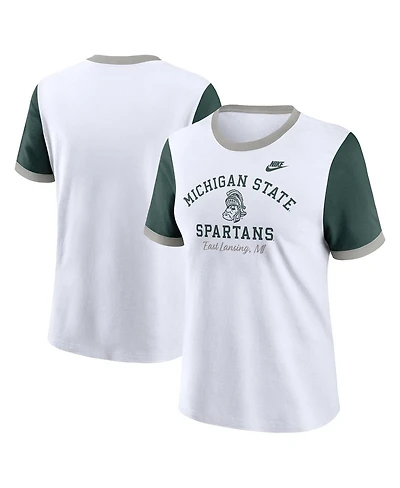 Nike Women's White Michigan State Spartans Legacy Fundamental Expression Tri-Blend T-Shirt