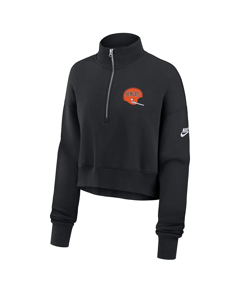 Nike Women's Black Cincinnati Bengals Rewind Phoenix Half-Zip Sweatshirt