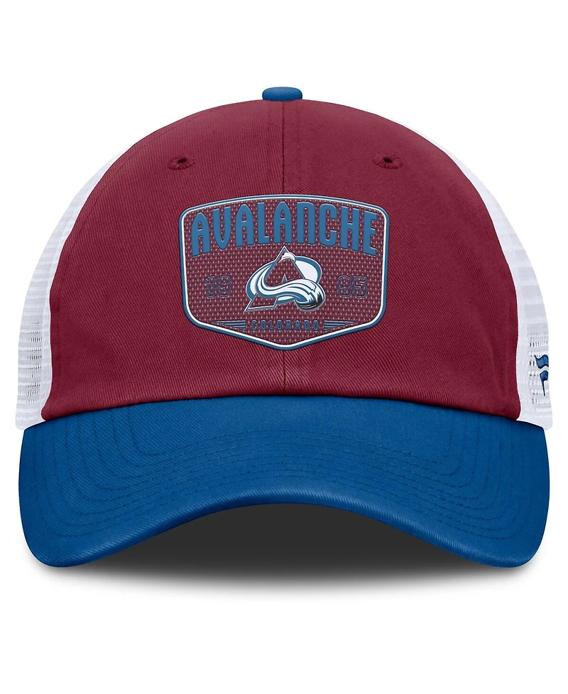 Fanatics Men's Burgundy Colorado Avalanche Fundamental One-Time Trucker Adjustable Hat