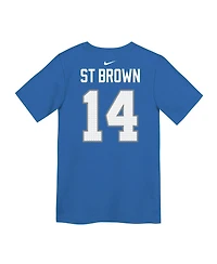 Nike Preschool Amon-Ra St. Brown Blue Detroit Lions Player Name Number T-Shirt
