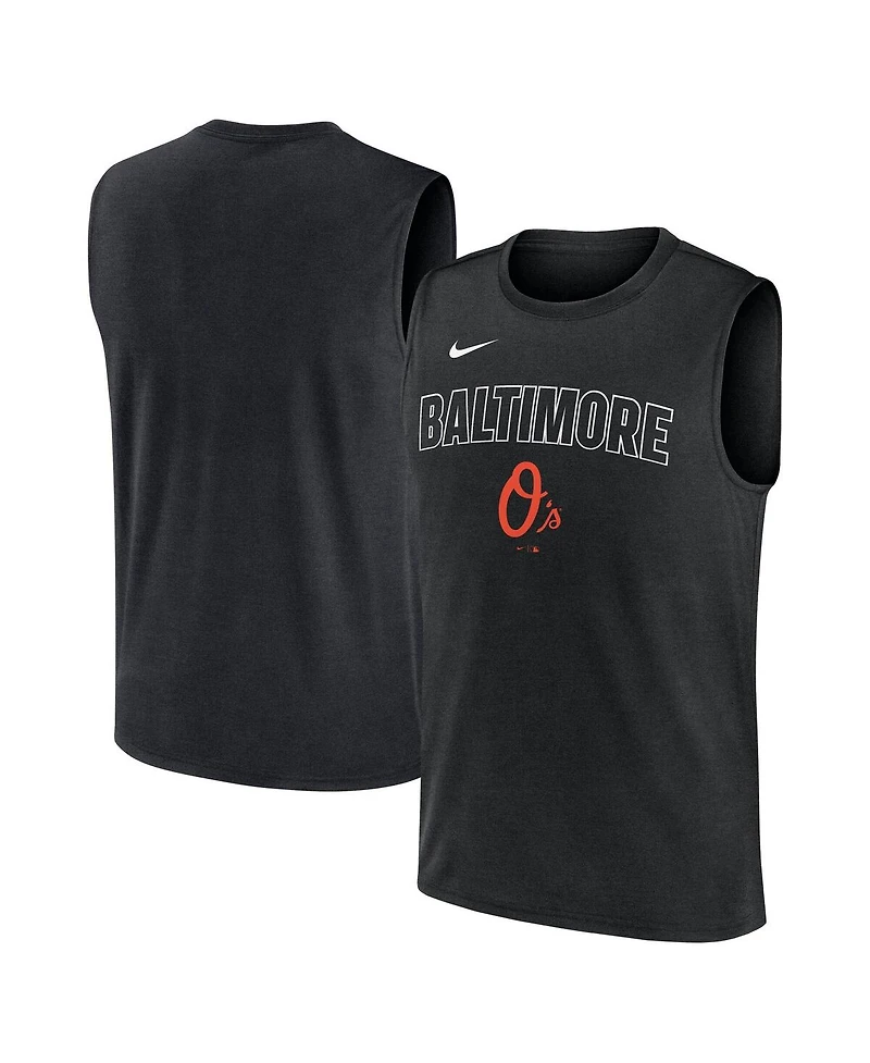 Nike Men's Black Baltimore Orioles Knockout Performance Muscle Tank Top