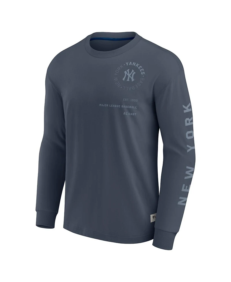 Fanatics Men's Blue New York Yankees Elements Future Ground Tonal Info Long Sleeve T-Shirt