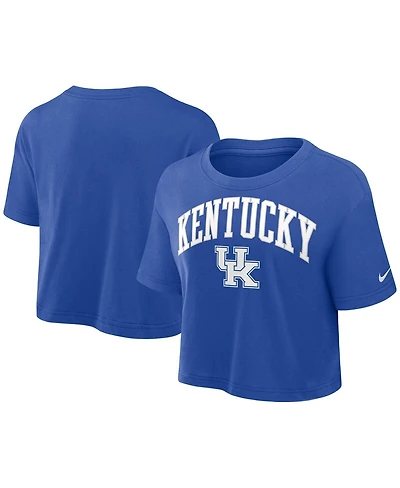 Nike Women's Royal Kentucky Wildcats Power Pursuit Athletic Prep Arch Performance Cropped T-Shirt