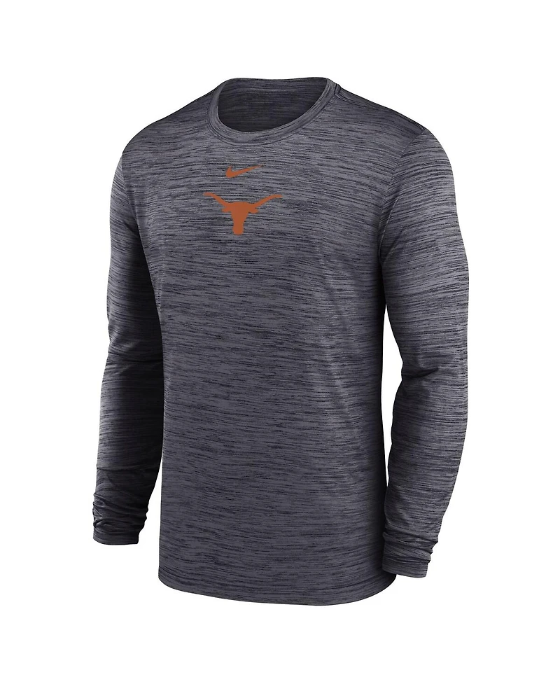 Nike Men's Black Texas Longhorns 2025 Sideline Velocity Performance Long Sleeve T-Shirt