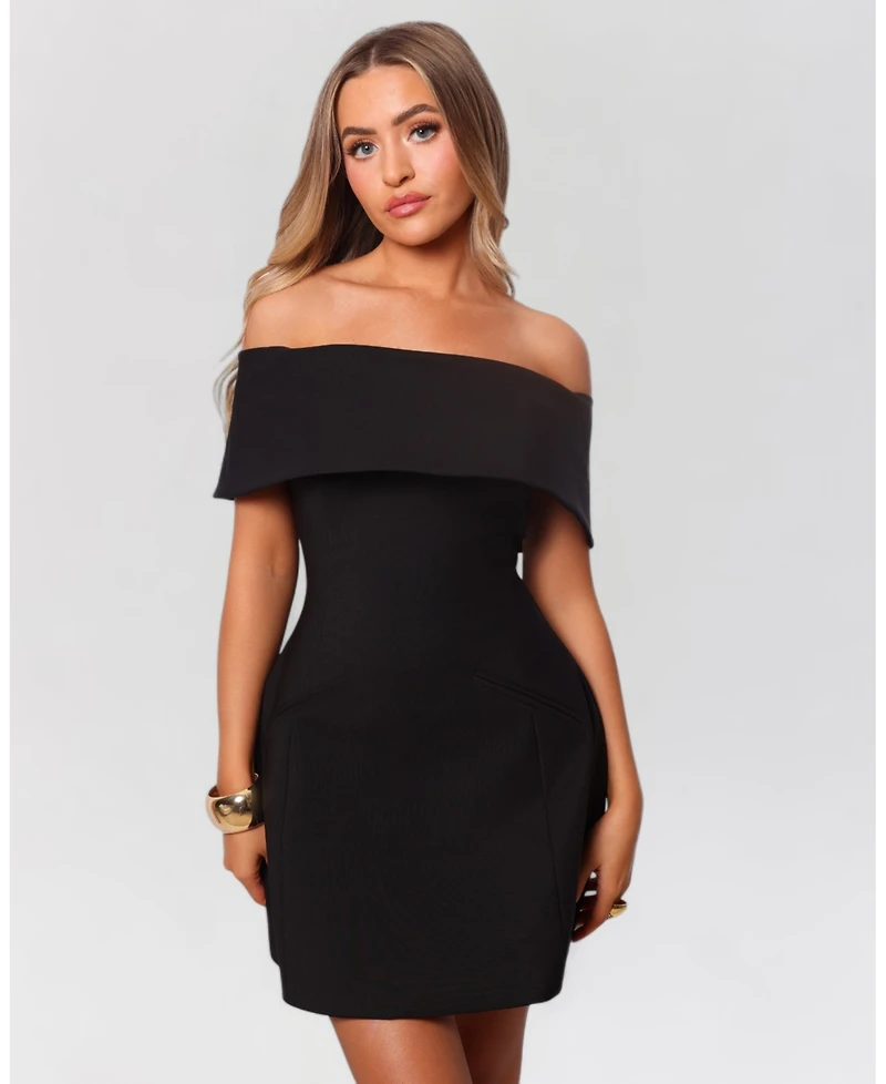 Heiress Beverly Hills Women's Strapless Off The Shoulder A-Line Mini Dress