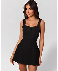 Heiress Beverly Hills Women's Boucle Flower A-Line Mini Dress