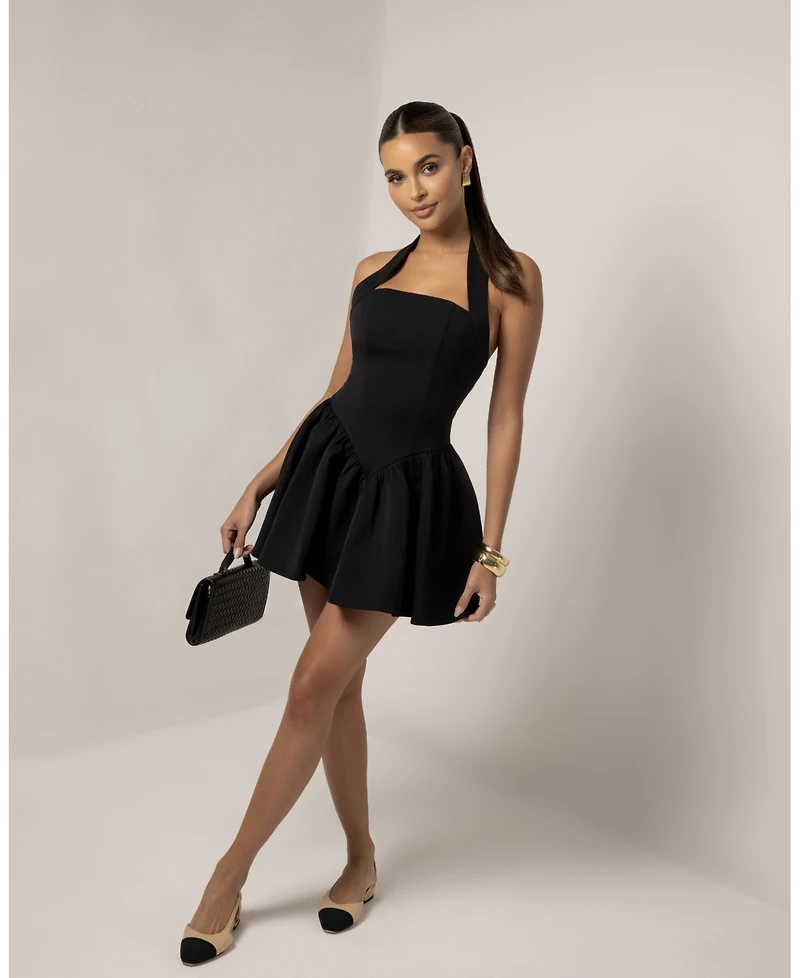 Heiress Beverly Hills Women's Halter Contour A-Line Mini Dress