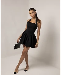 Heiress Beverly Hills Women's Halter Contour A-Line Mini Dress