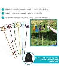 Outdoor Drink/Beverage Holder Stakes for Lawn