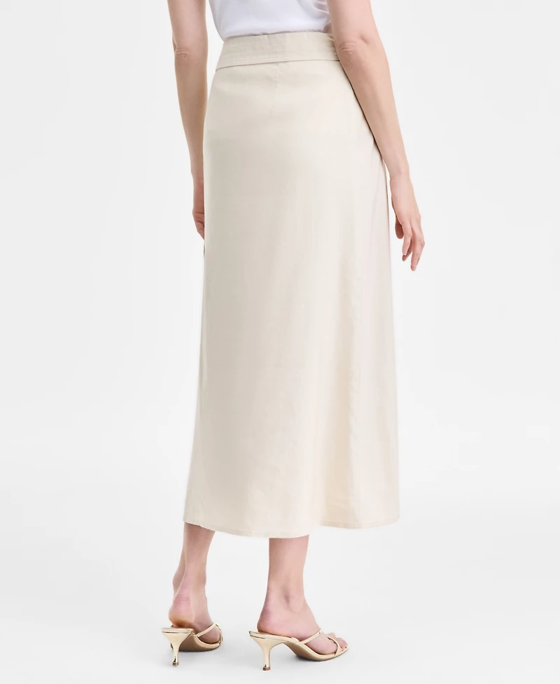 I.n.c. International Concepts Women's Linen-Blend Maxi Skirt, Exclusively at Macy's