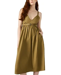 Steve Madden Women's Juno Belted V-Neck Midi Dress