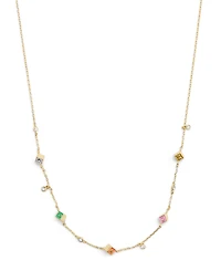 Coach Faux Stone Signature Logo Enamel Cube Strand Necklace