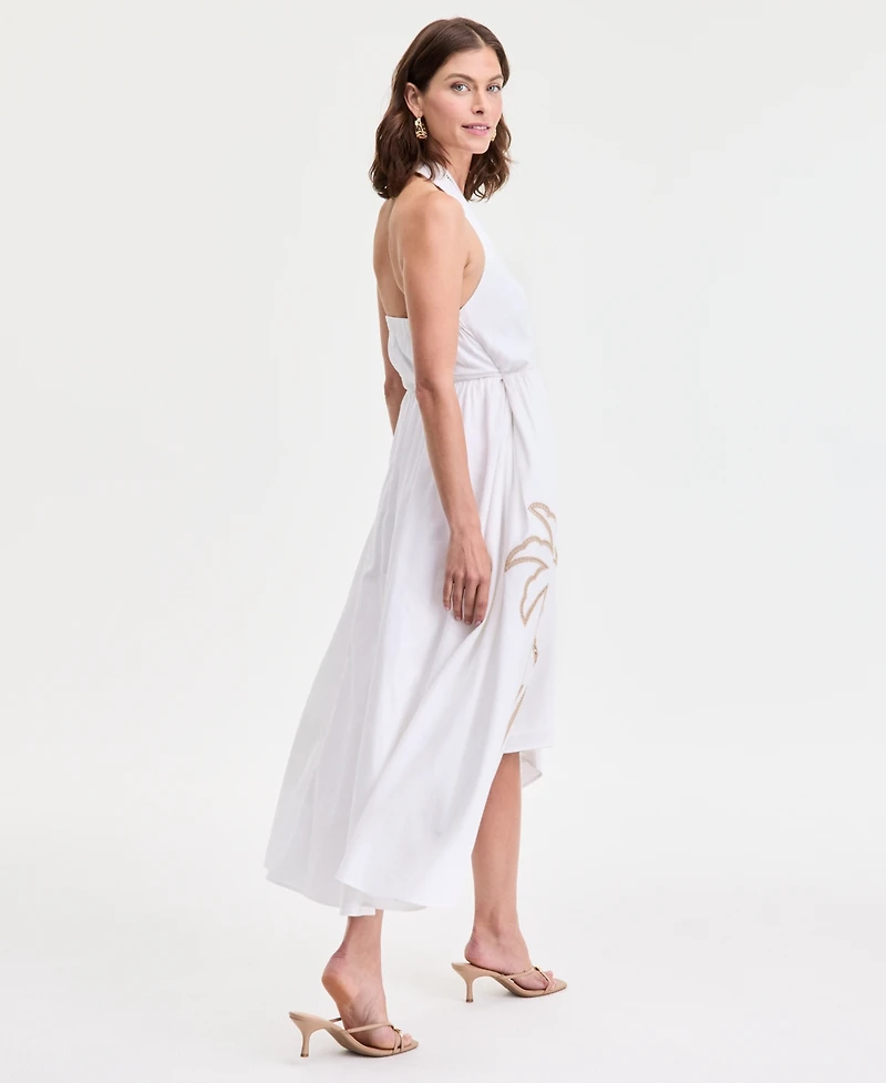 I.n.c. International Concepts Women's Palm Eyelet Halter Dress, Exclusively at Macy's