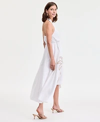 I.n.c. International Concepts Women's Palm Eyelet Halter Dress, Exclusively at Macy's