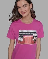 Karl Lagerfeld Paris Petite & Choupette Graphic Tee