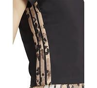 adidas Women's Leopard-Print Trim Slim-Fit T-Shirt