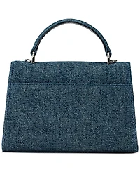 Lauren Ralph Lauren Washed Denim Small Farrah Satchel