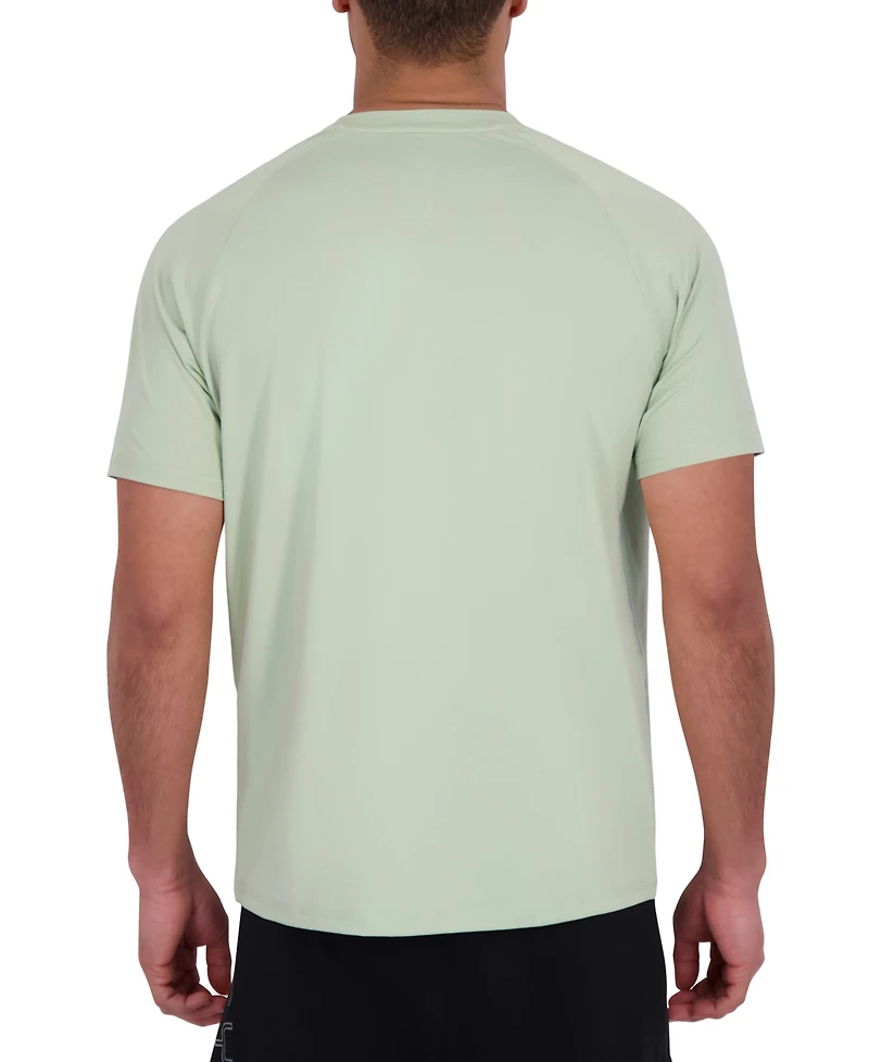 Spyder Men's Short Sleeve Waffle-Knit Crewneck Swim Shirt