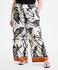I.n.c. International Concepts Plus Printed High-Rise Pants, Exclusively at Macy's