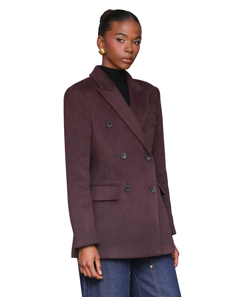 Avec Les Filles Women's Notched-Collar Blazer Coat