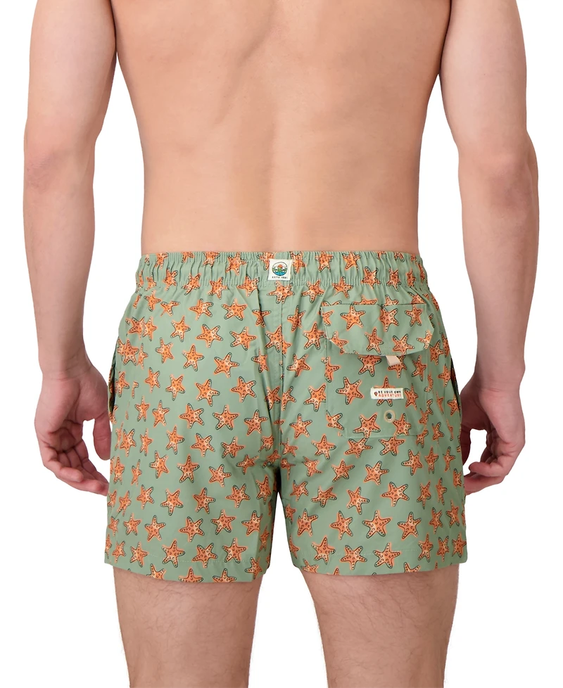 Sunset x Vine Men's Star-Pattern Woven Swim Trunks