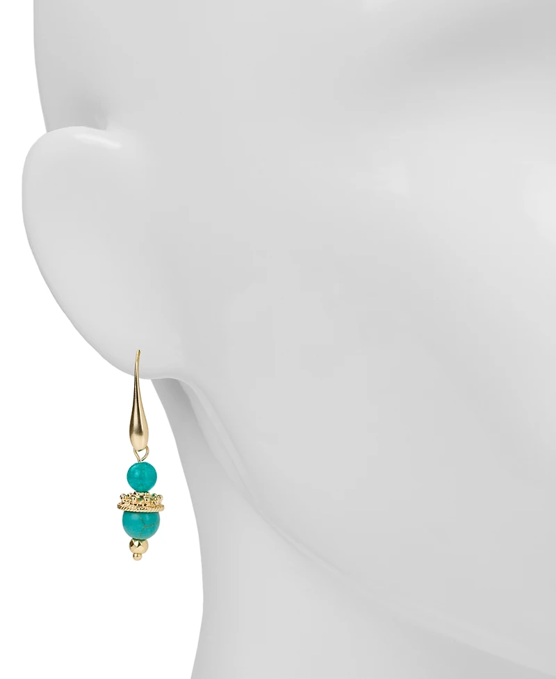 Patricia Nash Gold-Tone Color Bead Double Drop Earrings