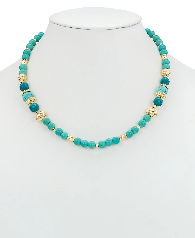 Patricia Nash Gold-Tone Mixed Stone Convertible Layered Lariat Necklace, 18" + 3" extender