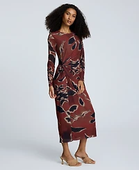 Kenneth Cole Women's Knot-Front Long-Sleeve Maxi Dress
