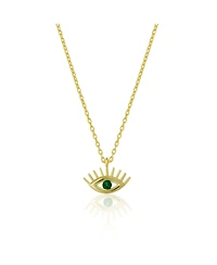 Spero London Emerald Eye Evil Eye Sterling Silver Necklace