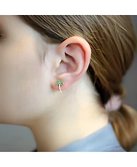 Spero London Palm Tree Sterling Silver Stud Earring