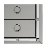 Modern Tone Nightstand with 2 Drawers and Mirror Accents