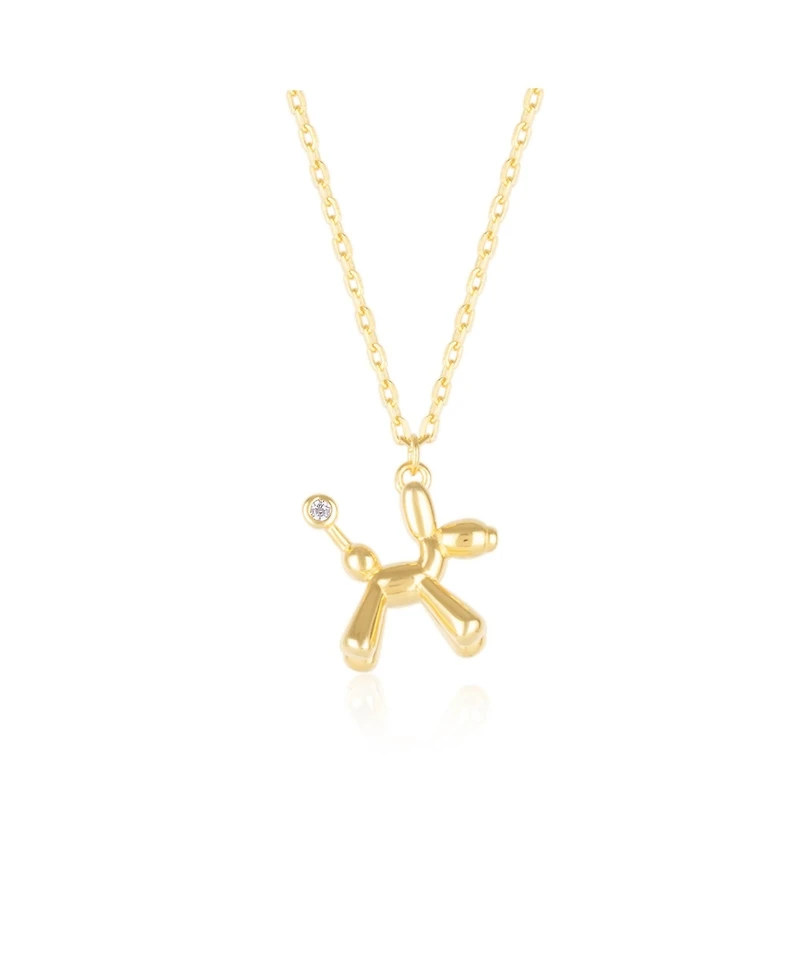 Spero London Balloon Dog Poodle Necklace Sterling Silver