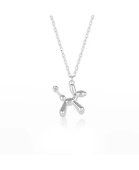 Spero London Balloon Dog Poodle Necklace In Sterling Silver