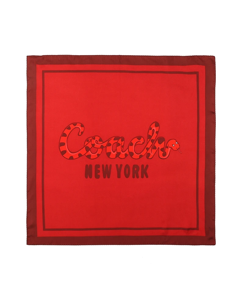 Coach Women's Script Snake Printed Bandana Scarf