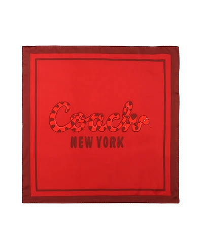 Coach Women's Script Snake Printed Bandana Scarf