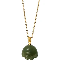 Cat Paw Ii — Green Jade Pendant Necklace