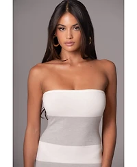 Jluxlabel Women's Striped Strapless Midi Dress
