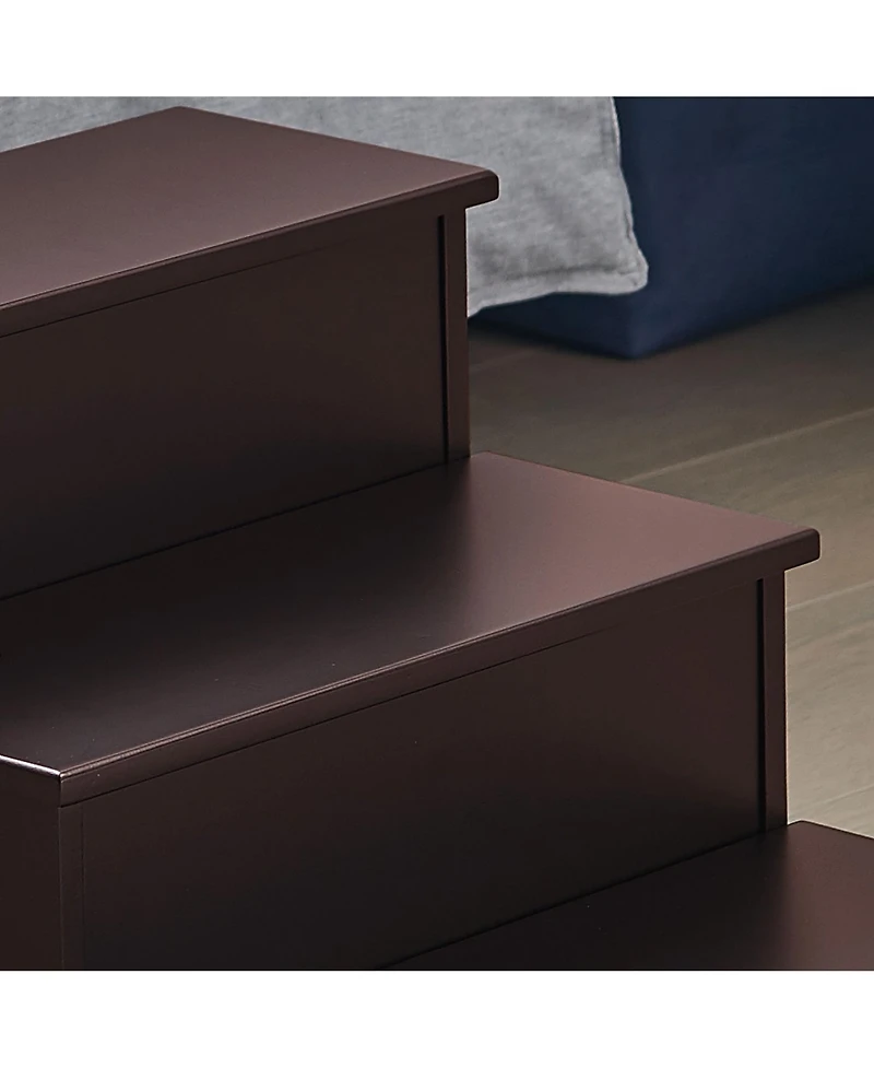 Kings Brand Furniture Darien 3 Step Wood Step Stool for Adults or Kids, Dog Stairs