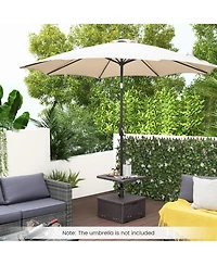 175 Lbs Outdoor Fillable Umbrella Base with Table Tray