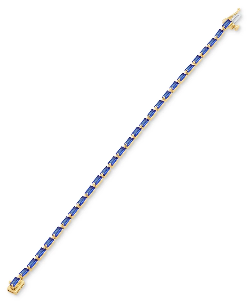 Created Sapphire Bracelet (6-1/6 ct. t.w.) in 14k Yellow Gold Over Sterling Silver