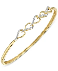 Diamond Link Bangle (1/4 c.t t.w.) in 10k Yellow Gold
